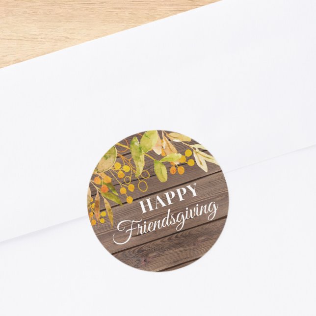Happy Friendsgiving Classic Round Sticker (Creator Uploaded)