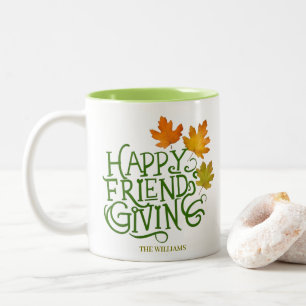 Happy Friendsgiving Fall Leaves Mug