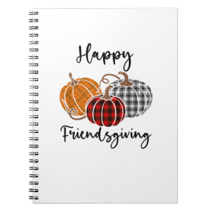 Happy Friendsgiving Plaid Shirt Thanksgiving Men W Notebook
