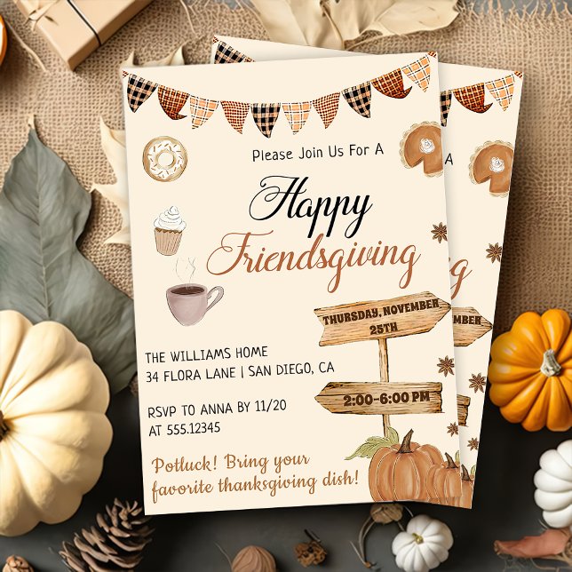 Happy Friendsgiving  Pumpkin & Autumn  Invitation (Creator Uploaded)