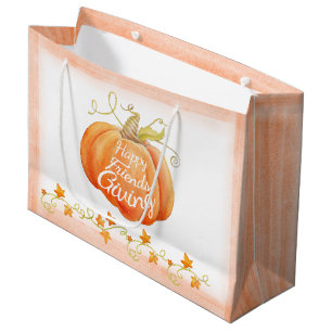 Happy Friendsgiving pumpkin gift bag