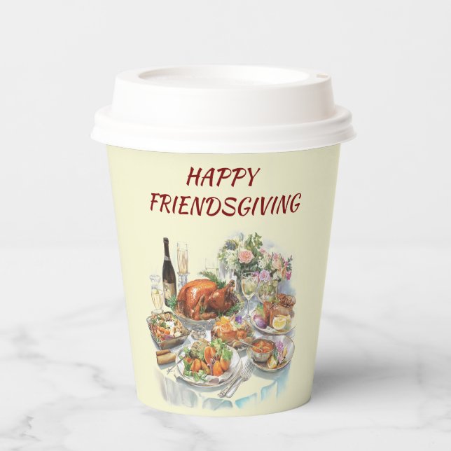 Happy Friendsgiving | Thanksgiving Paper Cups (Front)