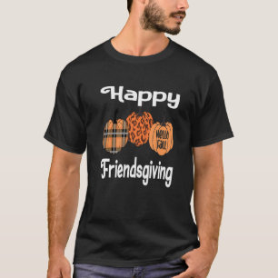 Happy Friendsgiving Thanksgiving Plaid Design Pump T-Shirt