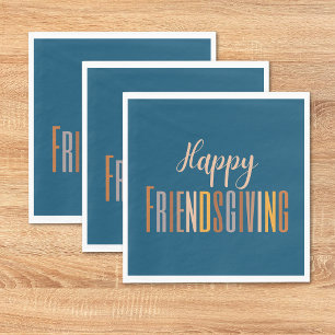 Happy Friendsgiving Thanksgiving Typography Fall Napkin