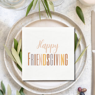 Happy Friendsgiving Thanksgiving Typography Fall Napkin