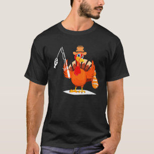 Happy Friendsgiving Turkey Friends Giving  Fishing T-Shirt