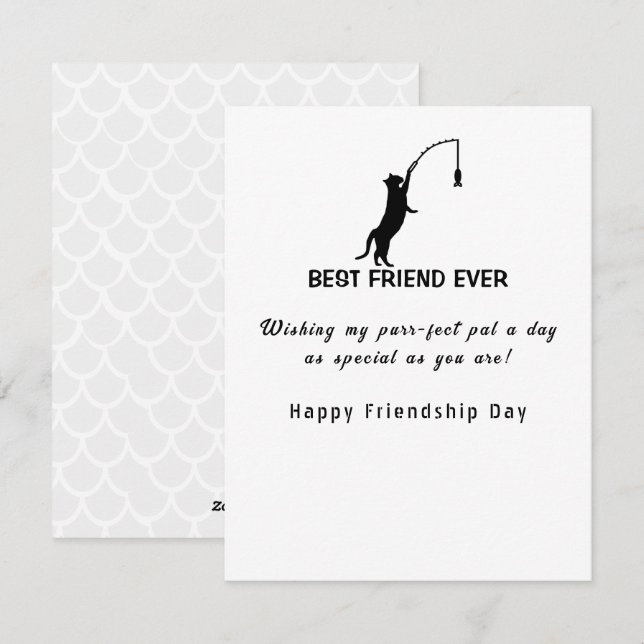 Happy Friendship Day Best Friend Ever fishing  Holiday Card (Front/Back)