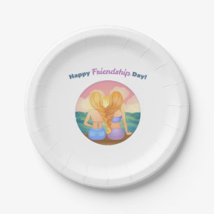 Happy friendship day paper plate