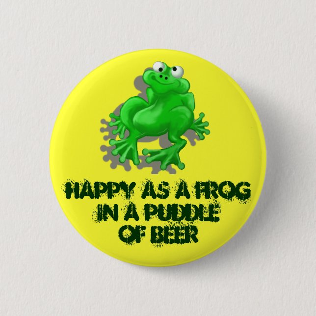 happy frog 2 inch round button (Front)
