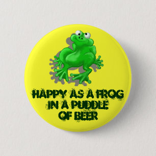 happy frog 2 inch round button