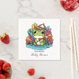 Happy Frog Baby Shower Napkin