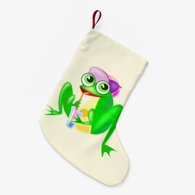 Happy Frog Christmas Stocking (Front (Hanging))