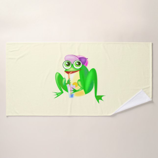 Happy Frog Funny Bath Towel (Bath Towel)