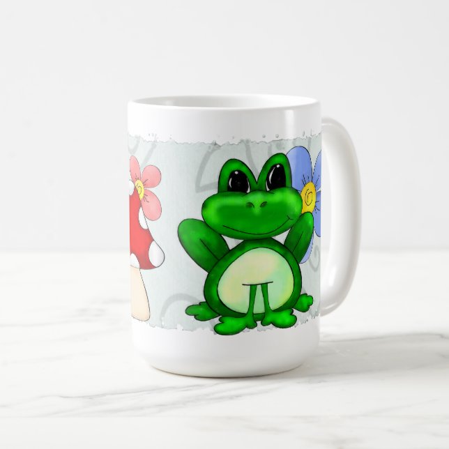 Happy Frog In Spring Coffee Mug (Front Right)