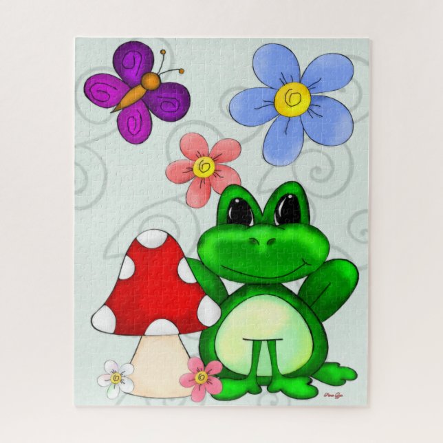 Happy Frog In Spring Jigsaw Puzzle (Vertical)