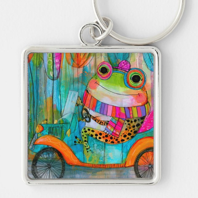 Happy Frog Joyful Roadside Adventure Keychain (Front)