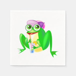 Happy Frog Napkins - Custom Colours or Text