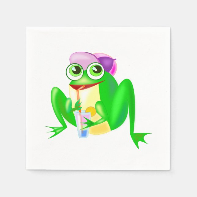 Happy Frog Napkins - Custom Colours or Text (Front)