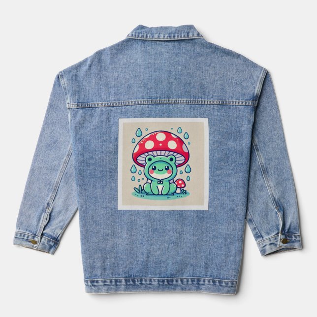 Happy Frog & Umbrella 🐸☔ Denim Jacket (Back)