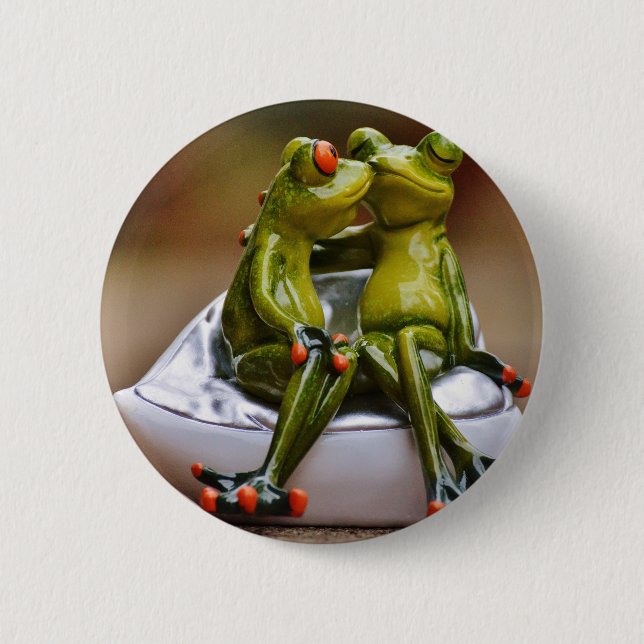 Happy Frogs 2 Inch Round Button (Front)