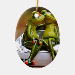 Happy Frogs Ceramic Ornament