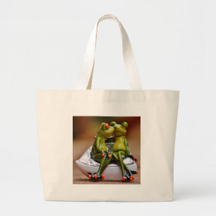 Happy Frogs Large Tote Bag