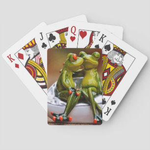 Happy Frogs Playing Cards