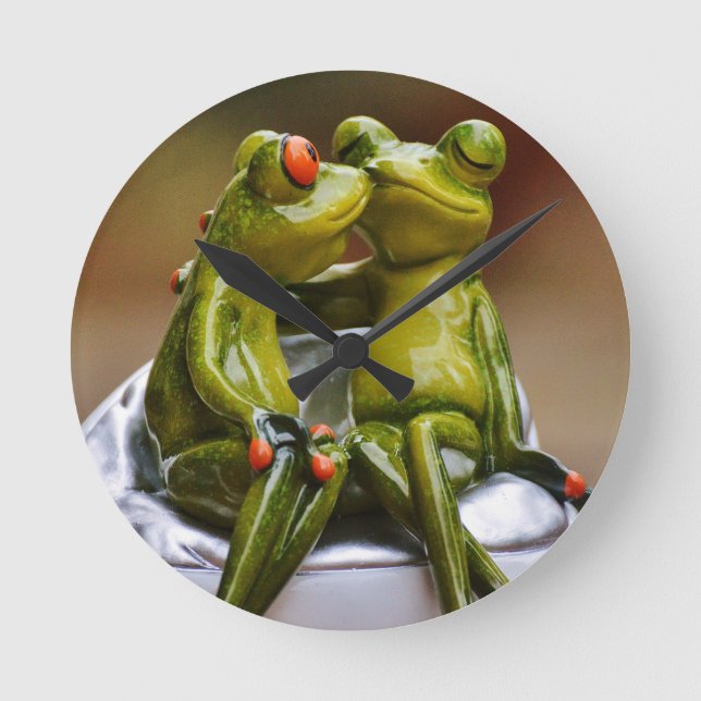 Happy Frogs Round Clock (Front)