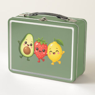 Happy Fruit Friends Metal Lunch Box