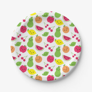 Happy Fruit Paper Plate