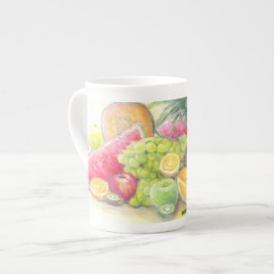 Happy fruits  bone china mug