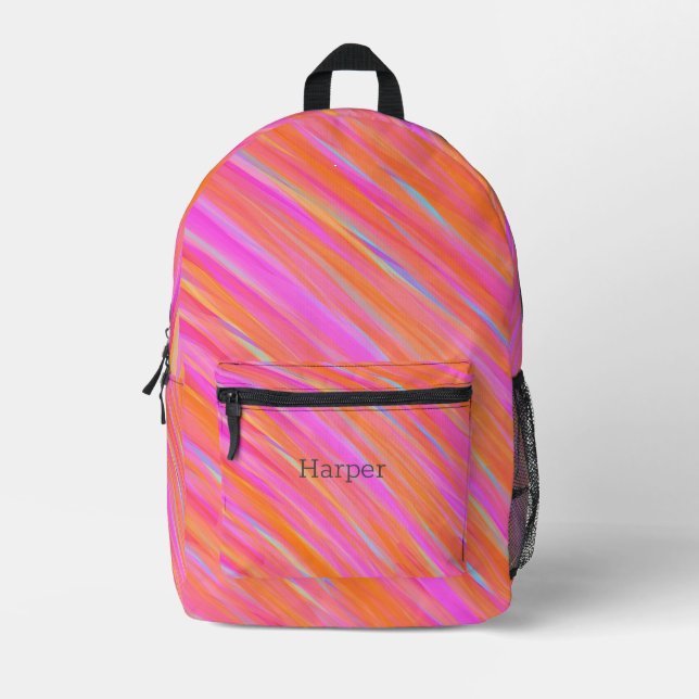 Happy Fun Colourful Bold Bright Collection Printed Backpack (Front)