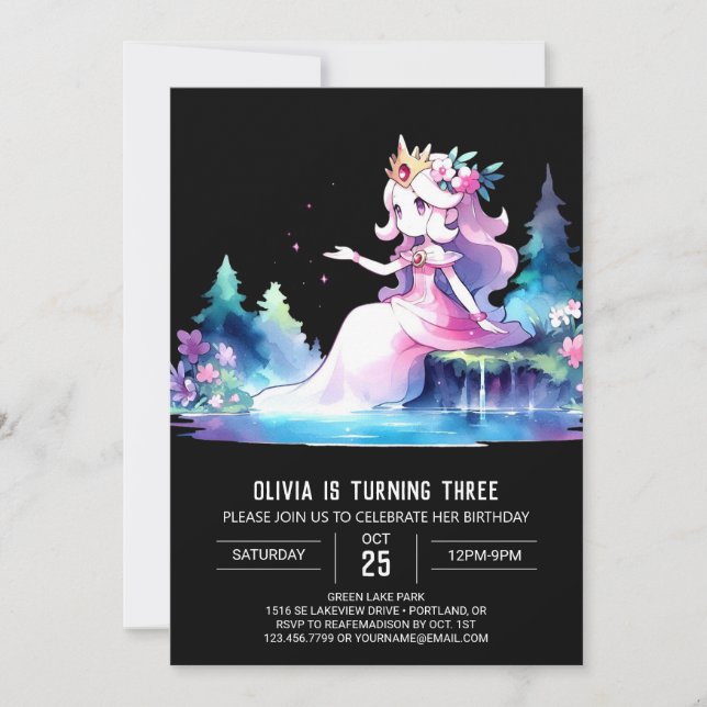 Happy Fun Princess Birthday Invitation (Front)