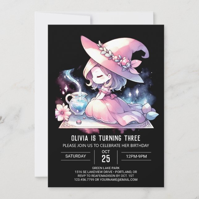 Happy Fun Wizard Birthday Invitation (Front)