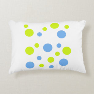 Happy Funky Yellow Blue Bubbles Accent Pillow