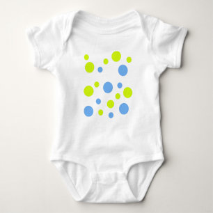 Happy Funky Yellow Blue Bubbles Baby Bodysuit