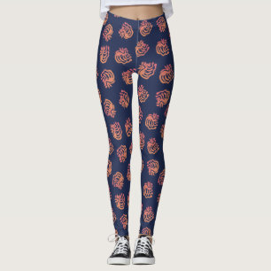 Happy funny kitty, cute pattern, hand drawn leggings