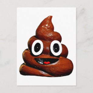 happy funny poop emoji postcard