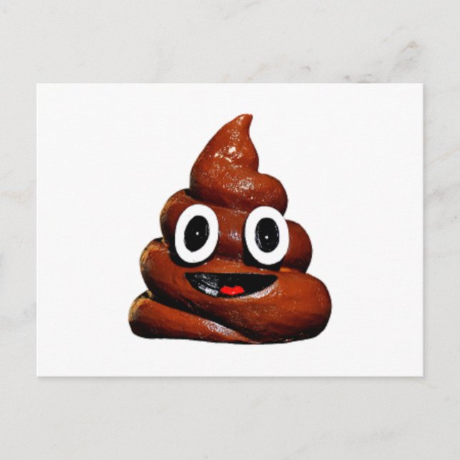 happy funny poop emoji postcard (Front)
