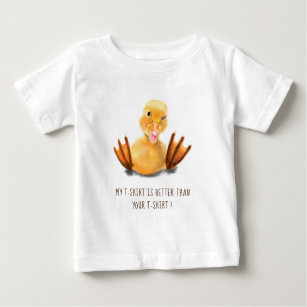Happy Funny Yellow Duck Playful Wink - Add Text   Baby T-Shirt