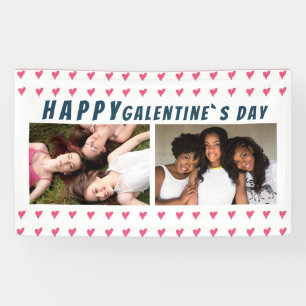 Happy Galentine`s Day Pink Heart Friend 2 Photo  B Banner