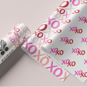 Happy Galentine XOXO Hugs and Kisses Pink Gal Pal Wrapping Paper Sheet
