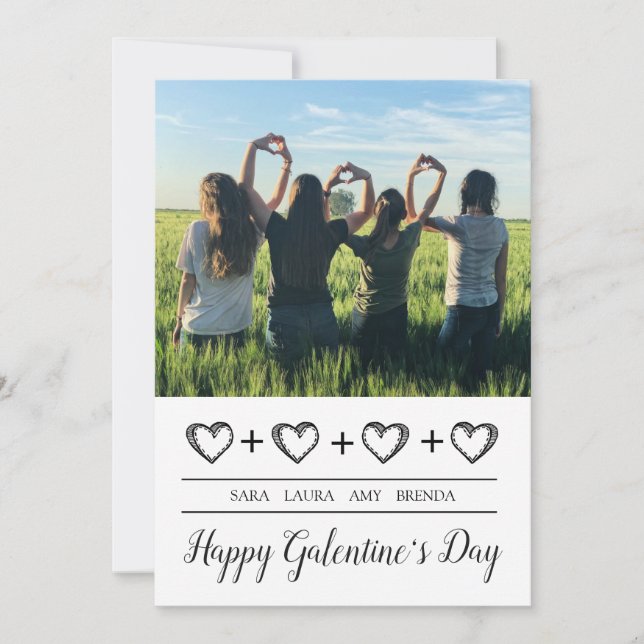 Happy Galentines Day Best Friends Photo Holiday Card (Front)