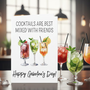 Happy Galentine's Day Cocktail Friends Card