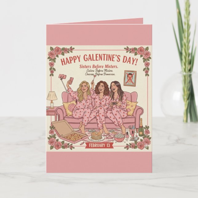 Happy Galentine's Day Greeting Card (Front)