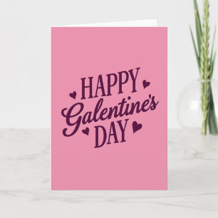 Happy Galentines Day Hearts Matte Card