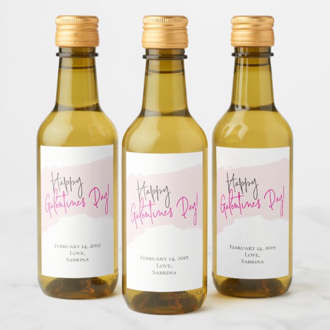 Happy Galentine's Day Mini Wine Labels (Bottles)