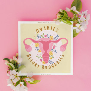 Happy Galentine's Day Ovaries Before Brovaries Holiday Card