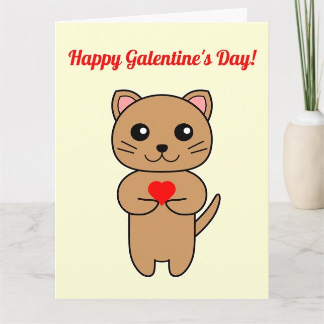 Happy Galentine's Day! - Yellow Background Card (Front)