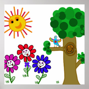Happy Garden Kids Poster